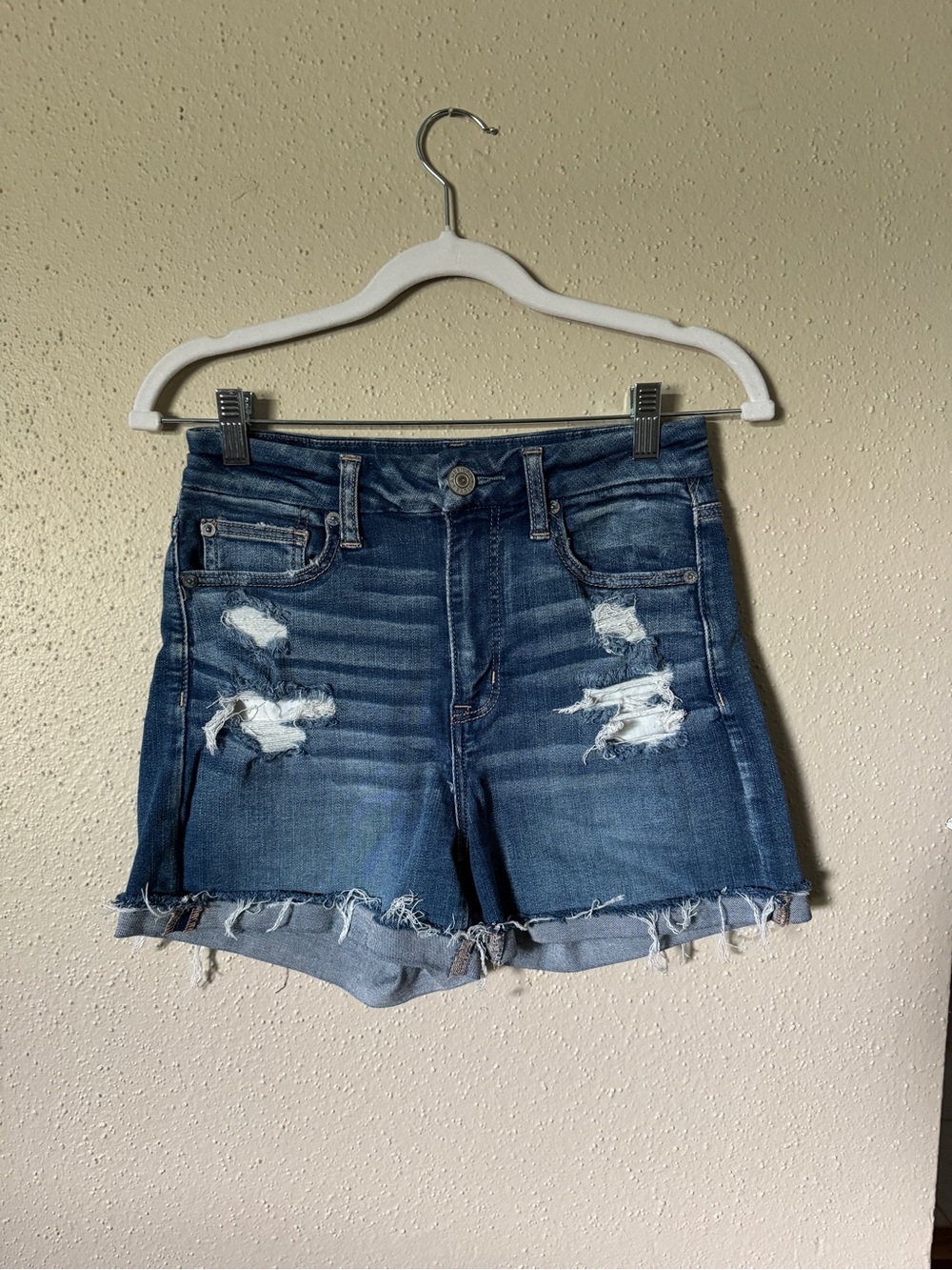 CURVY American Eagle Dark Wash Blue Jean Shorts